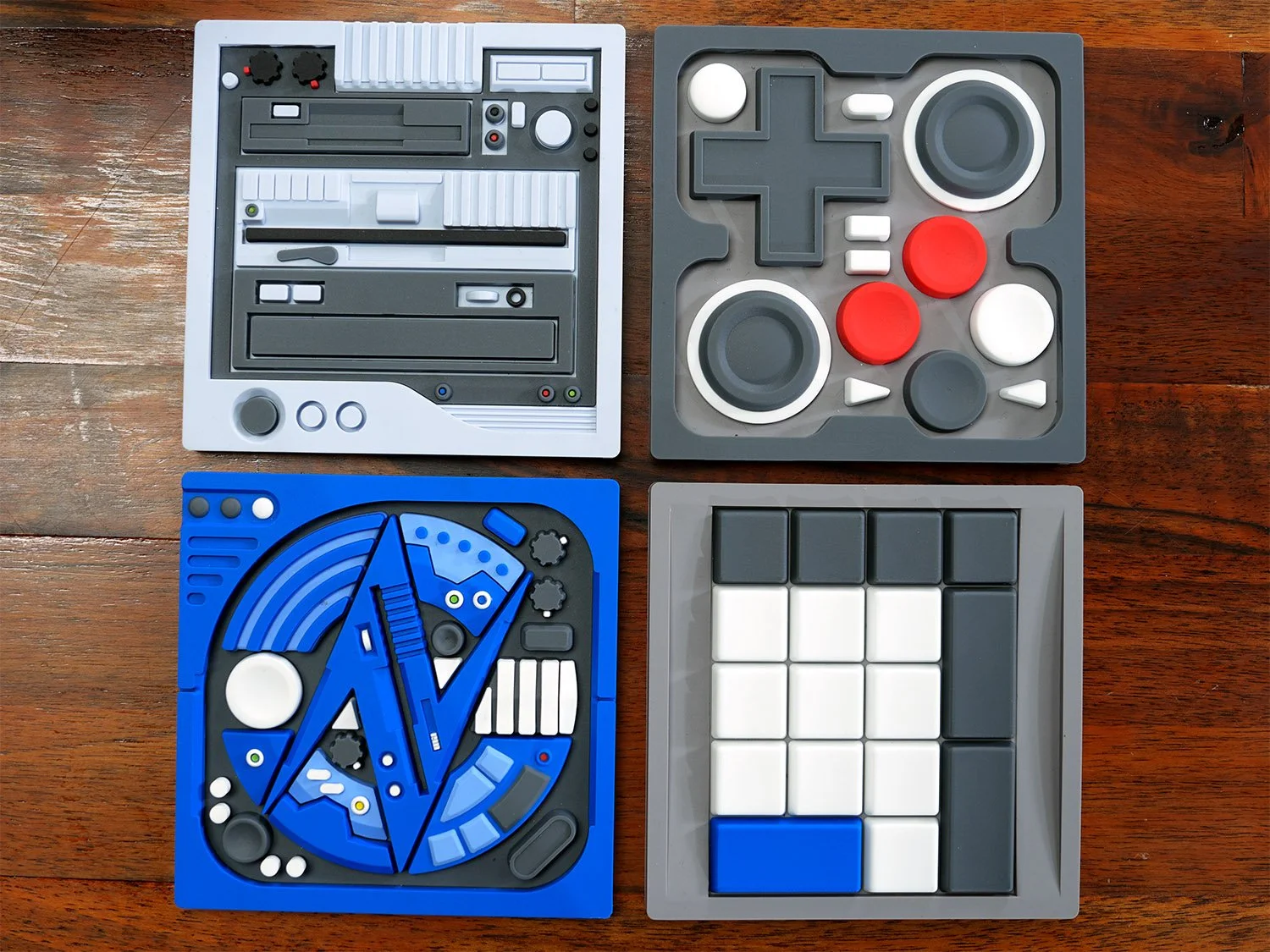 GN Drink 'RETRO I/O' Coaster Pack - 4 Custom 3D Coasters